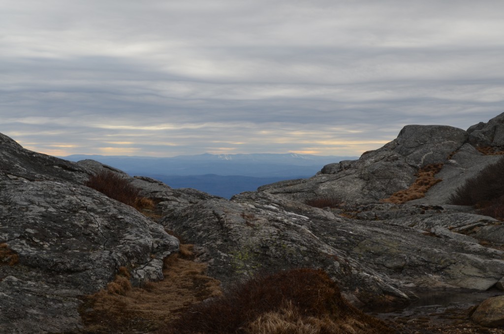 A view from Monadnock's summit west into Vermont's Haystack Mountain, 40 miles away. 04.18.13. Photo by Patrick Hummel.