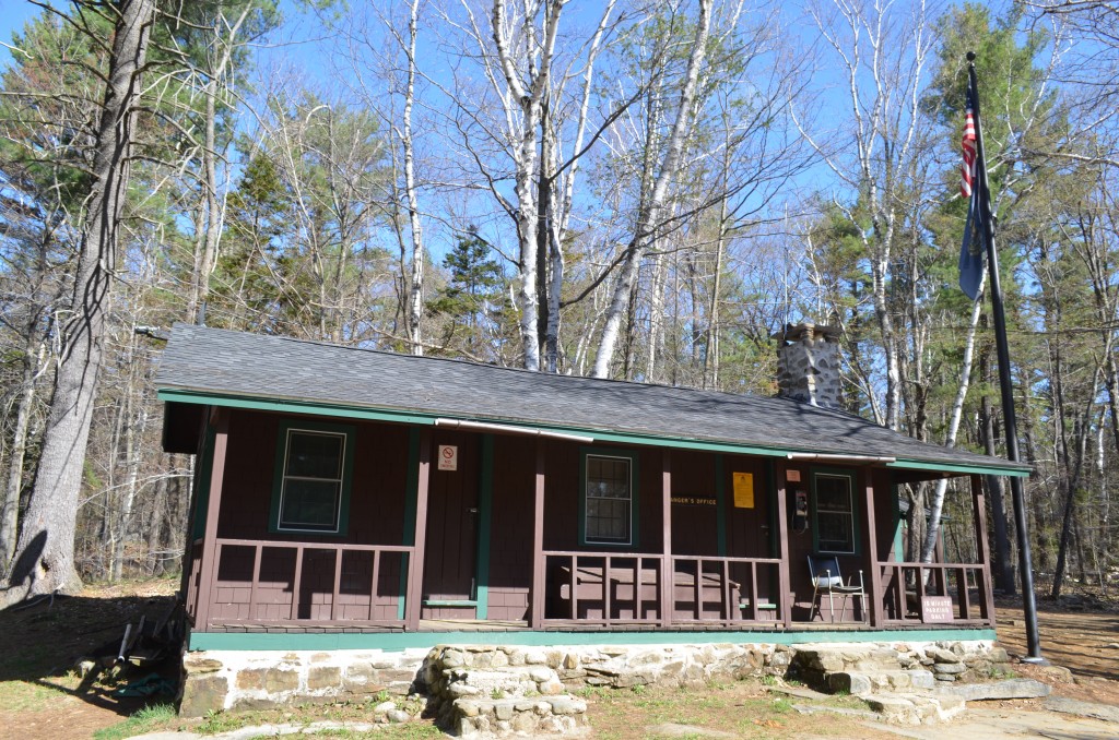 A closer view of the "Warden's Cabin". George Quinn was the last Manager to live in the building. His successor, Charlie Burrage (1950-1962), refused to live there. A CCC building was moved from the Connecticut River Valley into the Park and has been used as the Monadnock Manager's Residence ever since. 