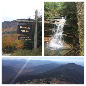 Top left: Falling Waters Trail Bottom: Views from Mt. Lafayette 