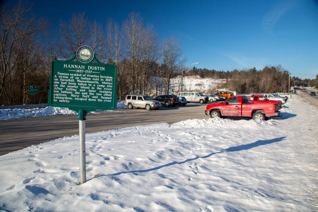 Parking area at Hannah Duston Memorial Site off of Route 4 (exit 17 I93)