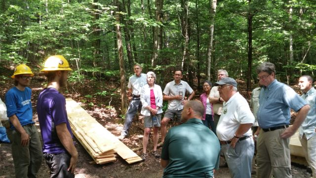 Members of the State Park System Advisory Committee meeting with SCA Crew at the Flume Gorge