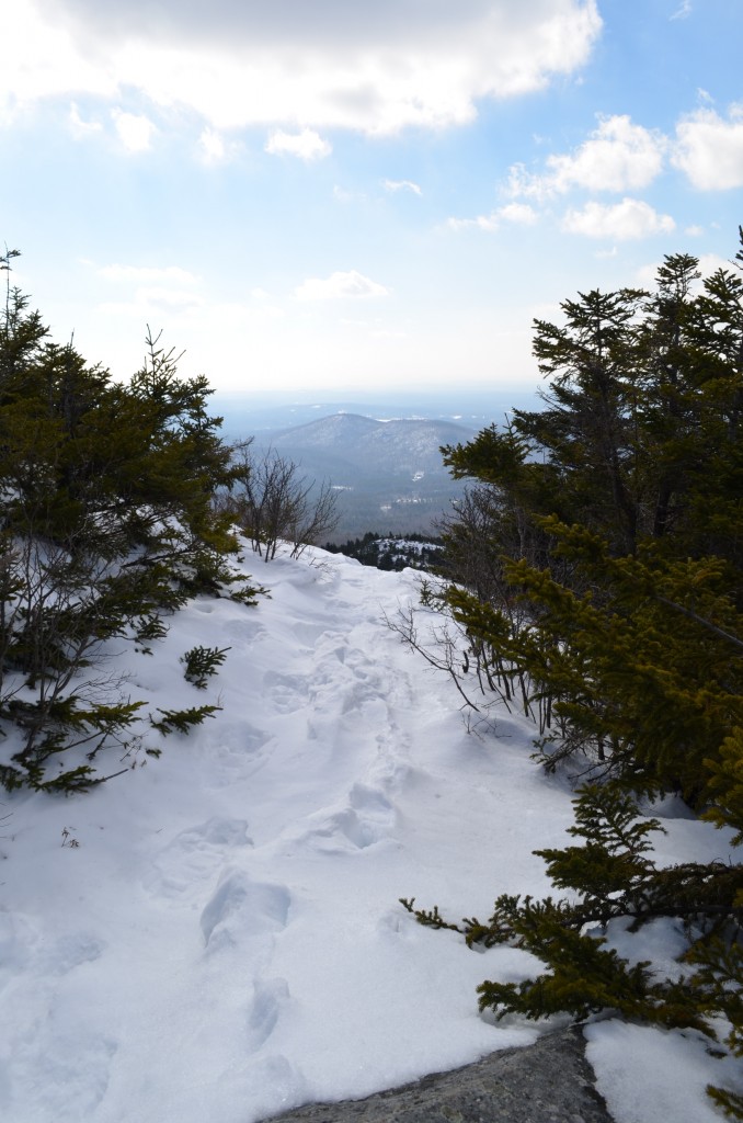 A view off to Gap Mountain from Mt. Monadnock's Smith Summit Trail today, 02.15.13. Photo by Patrick Hummel