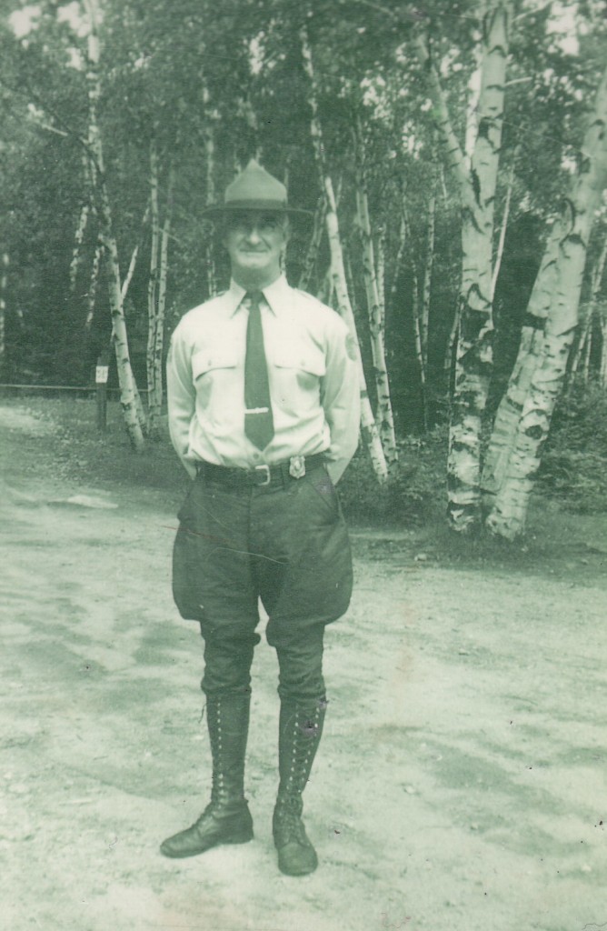 Monadnock Manager George W. Quinn, 1940's, photographed at what is now (and then) the Monadnock HQ picnic area.
