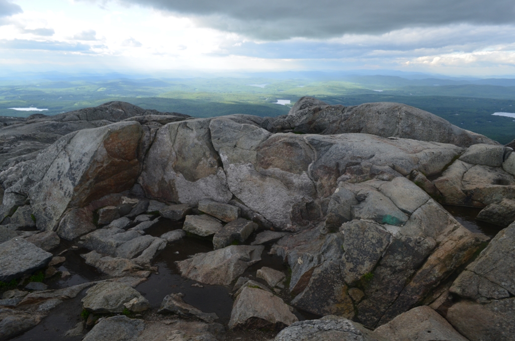 Monadnock's Summit, is mostly in its natural state for hikers to enjoy today. But a summit building twice stood here many years ago. 06.12.13. Photo by Patrick Hummel.