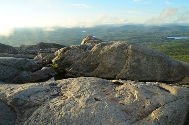 Floating clouds dance around Monadnock's summit. Photo by Patrick Hummel.