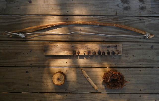 All the tools you need to make a primitive fire.