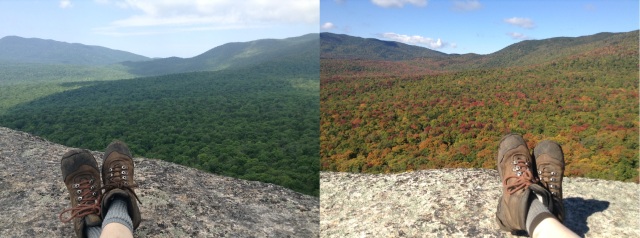 View from Mount Pemigewasset in July & September