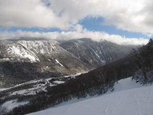 Franconia Notch from the slopes.