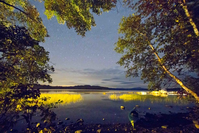 Starry night view from Umbagog Lake State Campground