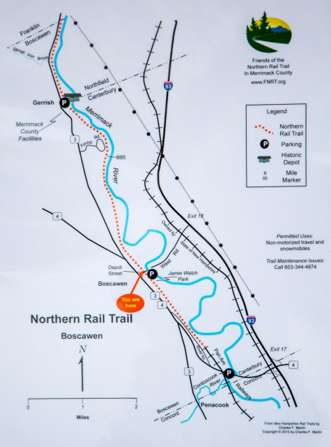 Map provided by the Friends of Northern Rail Trail at the info kiosk