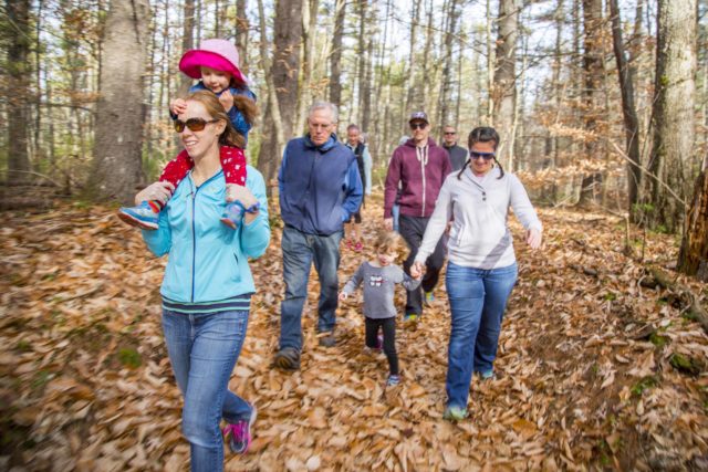Opting for a family hikeon black friday at Bear Brook in 2015